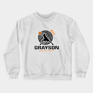 Grayson MVP Custom Player Basketball Prodigy Your Name Crewneck Sweatshirt